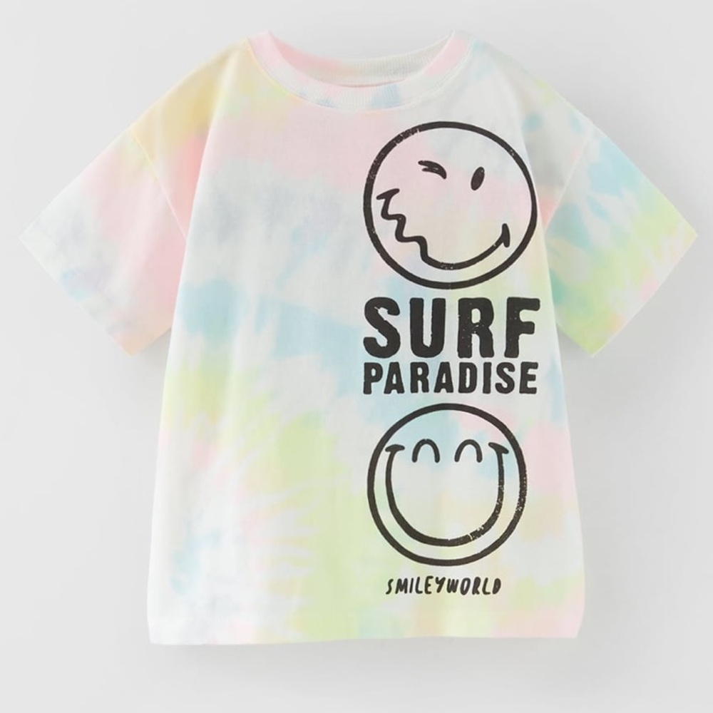 ZARA X SMILEYWORLD @ HAPPY COLLECTION TIE DYE T-SHIRT